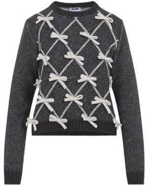 Moschino Bow Appliques Knitted Jumper - Black