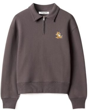 Maison Kitsuné Chillax Fox Polo Sweatshirt - Brown