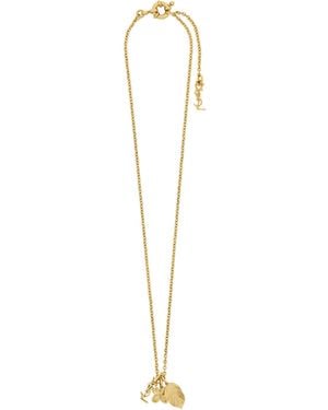 Saint Laurent Le Cassandre Flower Necklace - White