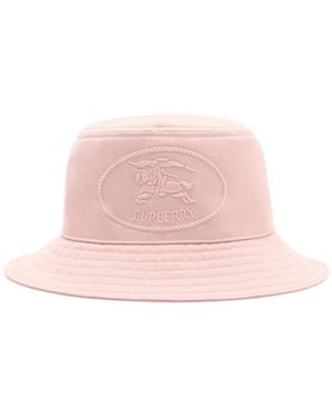 Burberry Knight Stamp Gabardine Bucket Hat - Pink