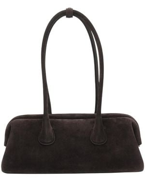 OSOI Boat Wide Suede Shoulder Bag - Black