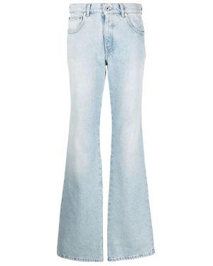 Off-White c/o Virgil Abloh Bleach Baby Low-Rise Flared Jeans - Blue