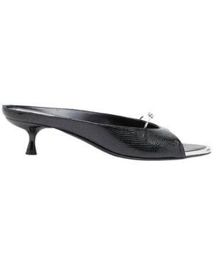 DIESEL D-Diams Lizard-Effect Oval D Sandals - Black