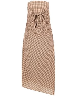 AURALEE Casual Strapless Dress - Natural