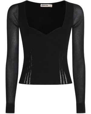 Jonathan Simkhai Sweetheart-Neck Fine-Knit Top - Black