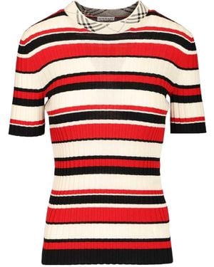 Burberry Syrena Str T-Shirt - Red
