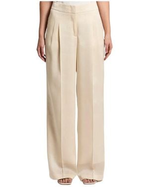 Peserico Aurea Pleated Palazzo Pants - Natural