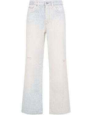 Our Legacy Distressed Wide-Leg Jeans - White