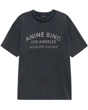 Anine Bing Logo Print T-Shirt - Black