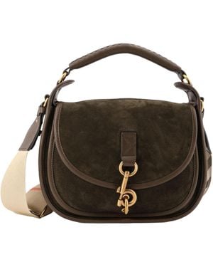 Burberry Clip Foldover-Top Small Tote Bag - Black