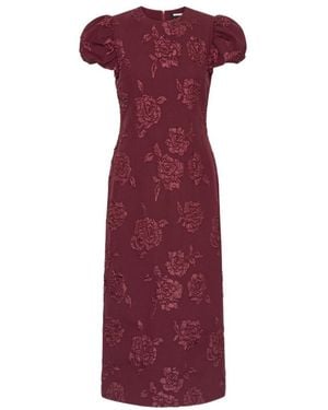 ROTATE BIRGER CHRISTENSEN Jacquard Midi Puffy Dress - Purple