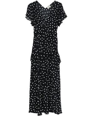 RIXO London "Evie" Dress Bohemia Spot Deep - Black