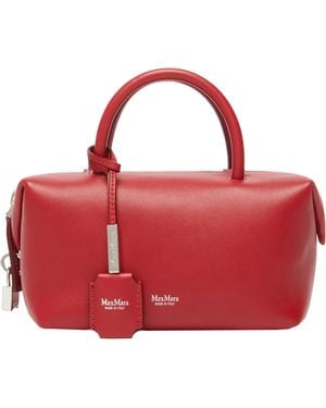 Max Mara Logo Stamp Zip-Up Tote Bag - Red