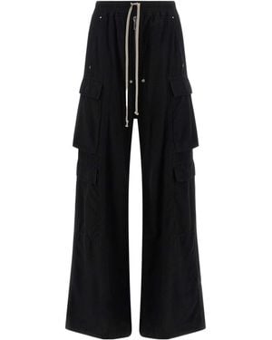 Rick Owens Double Cargo Jumbo Drawstring Belas Trousers - Black