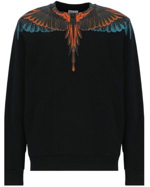 Marcelo Burlon County Of Milan Wings Printed Crewneck Sweatshirt - Black