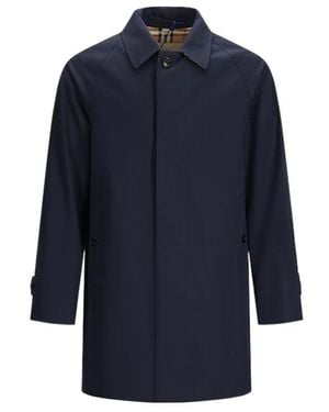 Burberry Camden Raglan-Sleeve Coat - Blue