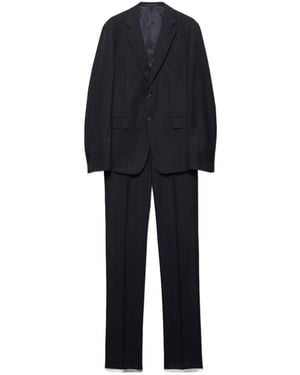 Prada Single-Breasted Wool Suit - Black