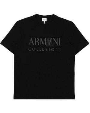 Armani Collezioni Logo Printed T-Shirt - Black