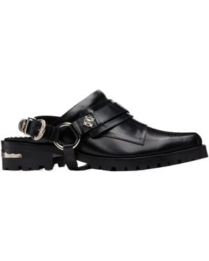 Toga Virilis Leather Slip-On Loafers - Black