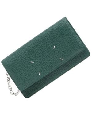 Maison Margiela Chain Strap Leather Wallet - Green
