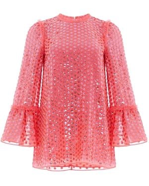Needle & Thread Raindrop Gloss Tunic - Red