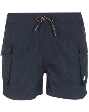 K-Way Logo Swim Trunks - Blue