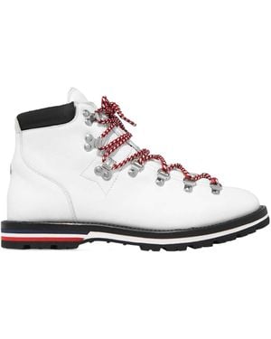 Moncler Blanche Shearling-Lined Leather Ankle Boots - White