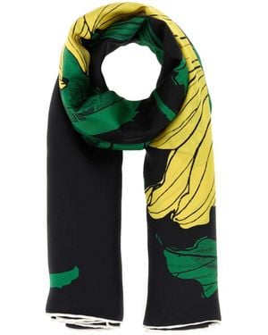McQueen Sunflower Printed Scarf - Green