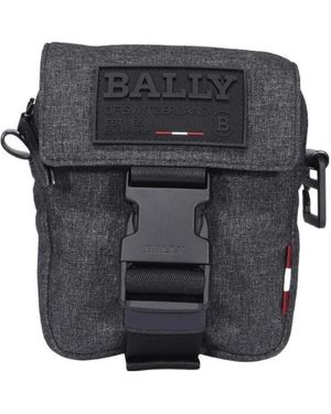 Bally Logo Patch Shoulder Bag - Gray
