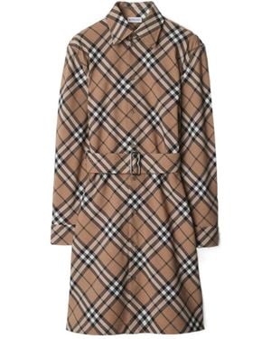 Burberry Shirt Dresses - Brown