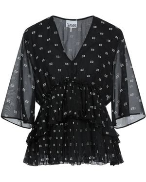 Ganni Top Recycled Polyester - Black