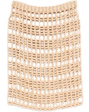 TOTEME Beaded Grid Midi Skirt - Natural
