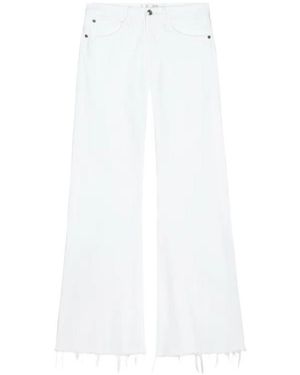 FRAME Distressed Flared Jeans - White