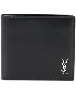 Saint Laurent Tiny Monogram East/West Wallet - Black