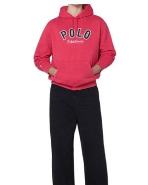 Polo Ralph Lauren Long-Sleeved Drawstring Hoodie - Red