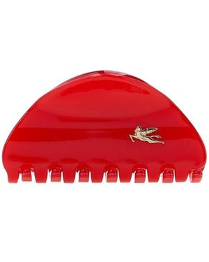 Etro Logo Hairpin - Red