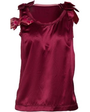 Dolce & Gabbana Metallic Sheen Sleeveless Top - Purple