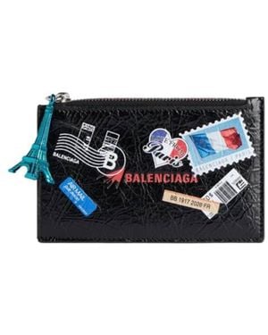 Balenciaga Cash Large Long Coin And Card Holder - Blue