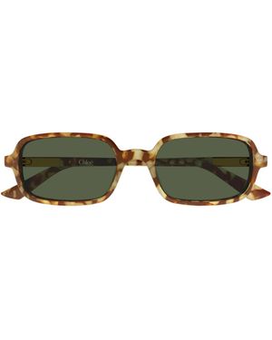 Chloé Chloé Eyewear Rectangle Frame Sunglasses - Green