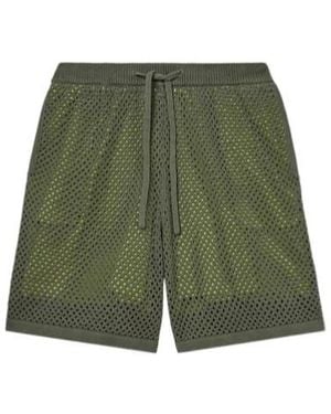 KENZO Embroidered Knitted Crochet Shorts - Green