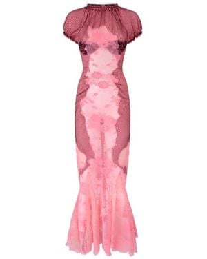 The Attico The Lace Midi Dress - Pink
