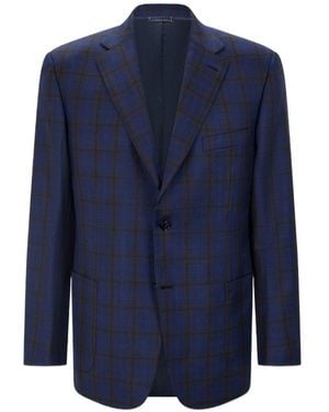 Brioni Long-Sleeved Suit Jacket - Blue