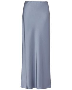 Marella Figure-Skimming Satin Skirt - Blue