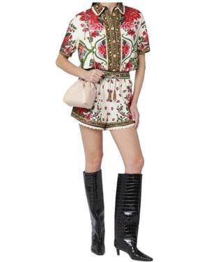FARM Rio Scallop Hem Floral Print Shorts - Multicolour