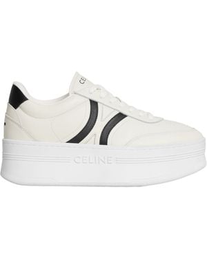 Celine Mid Block Sneakers With Velcro And Wedge in White | Lyst