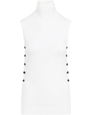 Giorgio Armani Mock-Neck Knitted Top - White