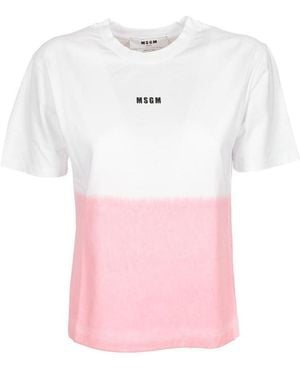 MSGM Logo Details Short-Sleeved T-Shirt - Pink
