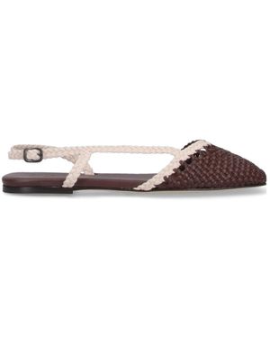 Hereu Rondaia Woven Asymmetrical Sandals - Brown