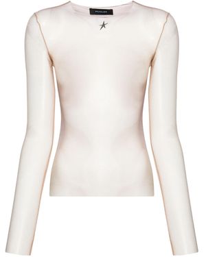 Mugler Gradient-Effect Mesh Top - Natural