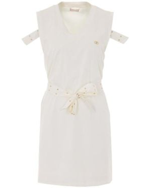 Liu Jo Belted Sleeveless Mini Dress - White